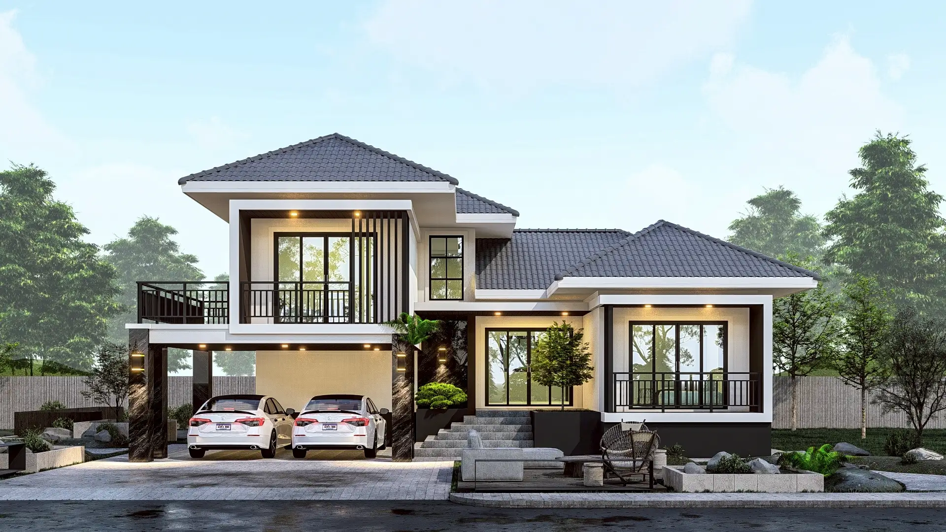 บ้านพักชั้นครึ่งคอนเทมโพรารี่