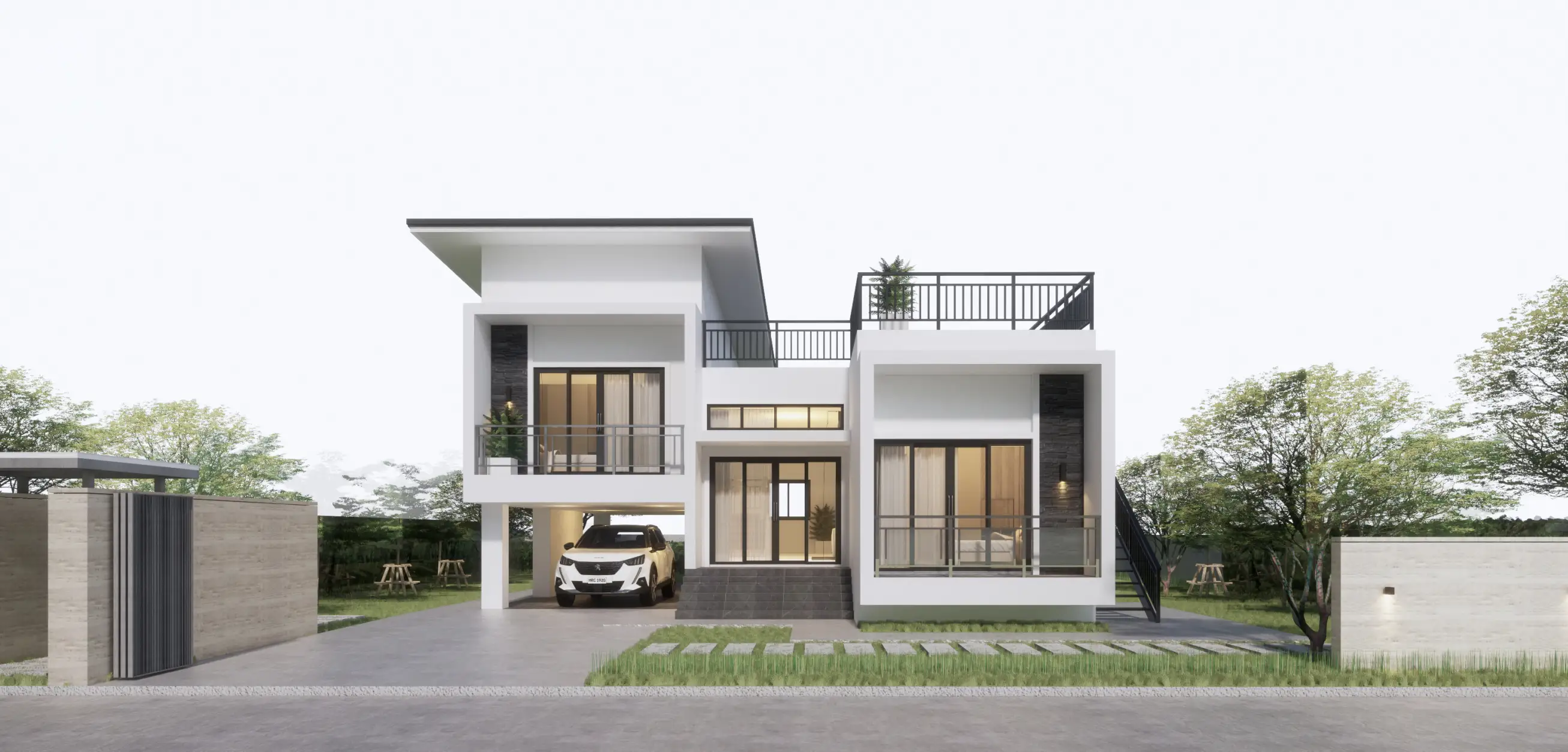 บ้านพักชั้นครึ่งโมเดิร์น