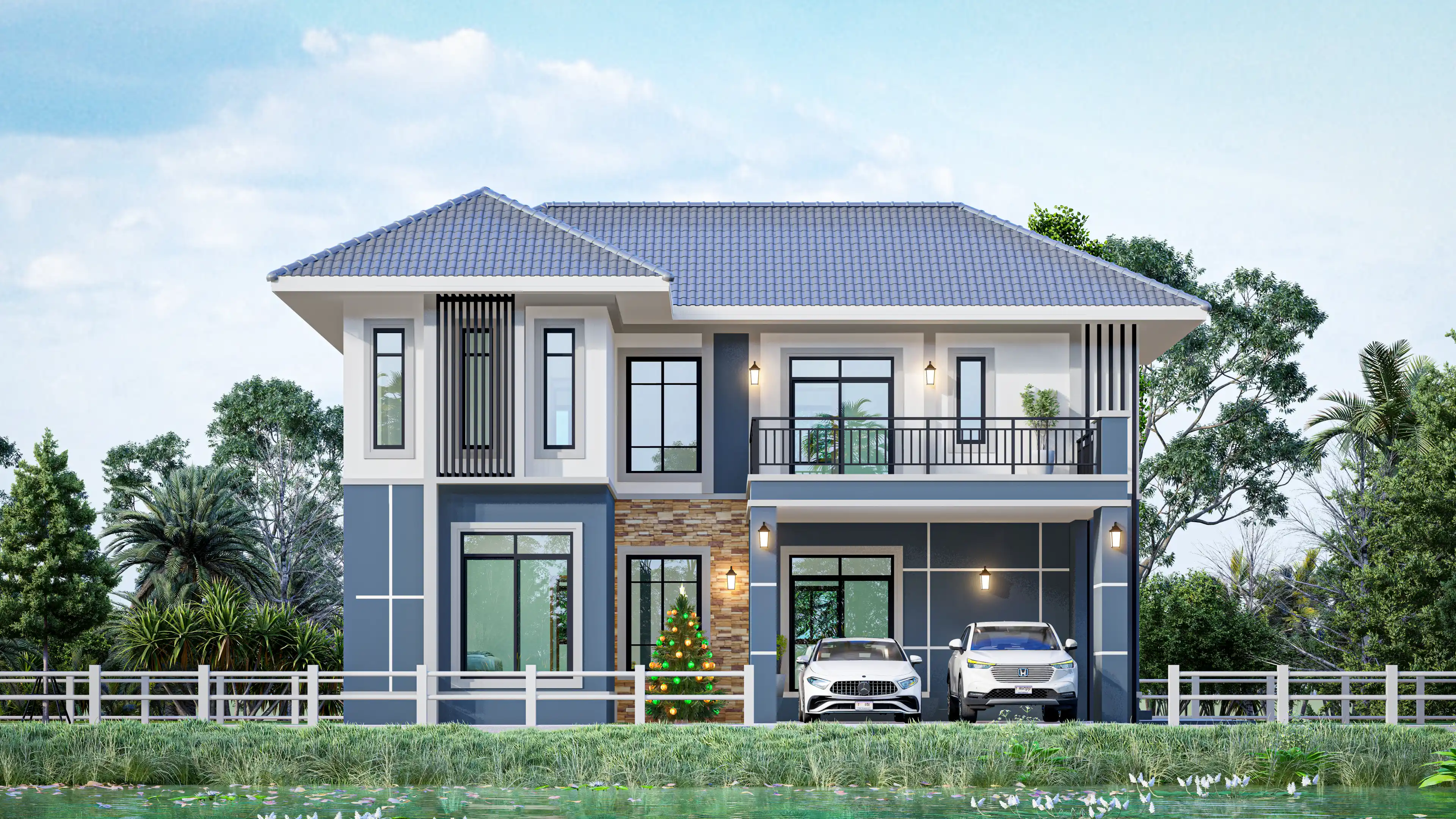 บ้านพักสองชั้นคอนเทมโพรารี่