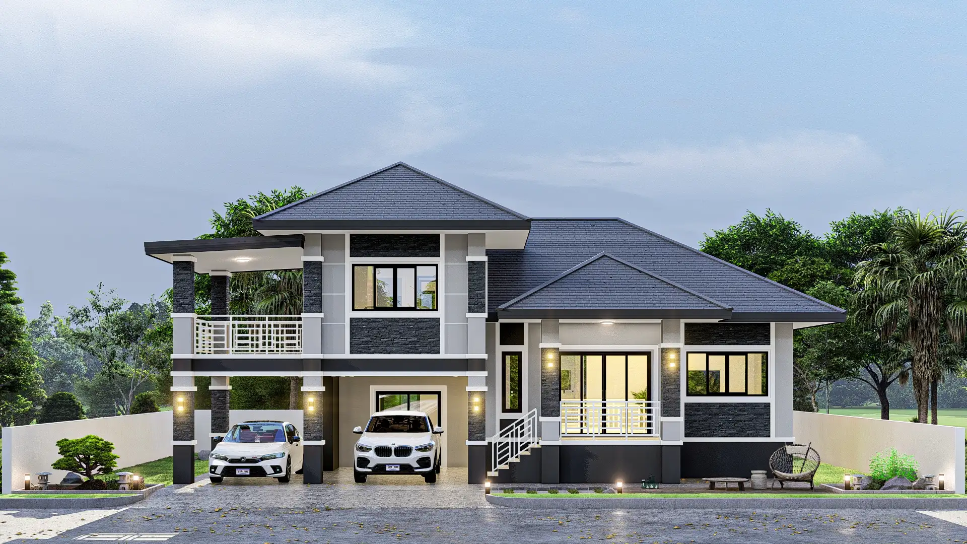 บ้านพักชั้นครึ่งคอนเทมโพรารี่