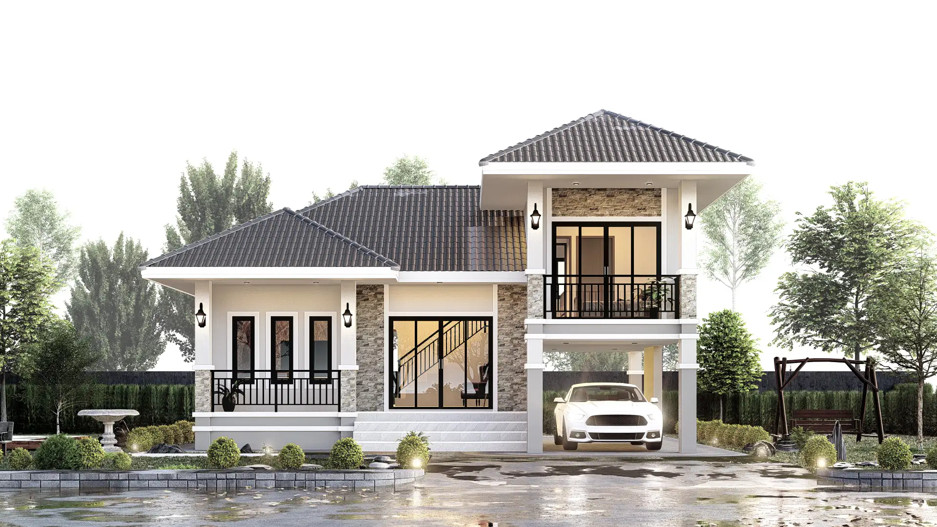 บ้านพักชั้นครึ่งคอนเทมโพรารี่