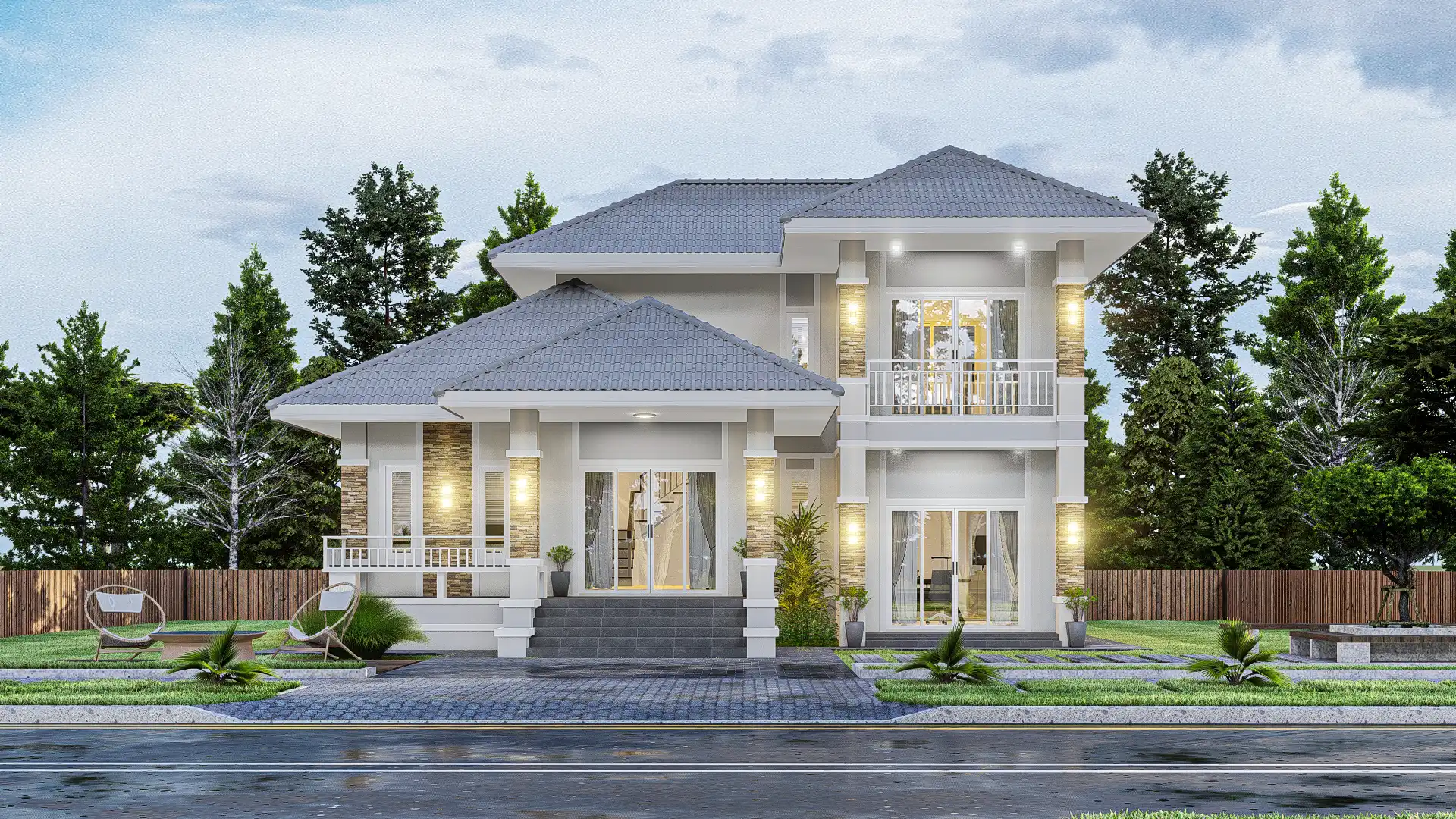 บ้านพักชั้นครึ่งคอนเทมโพรารี่