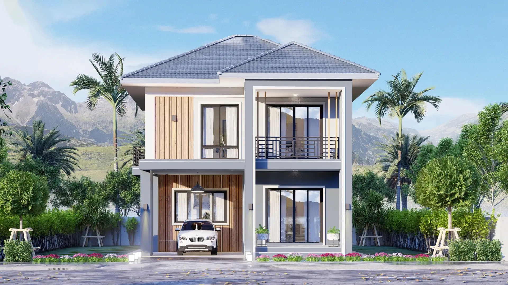 บ้านพักสองชั้นคอนเทมโพรารี่
